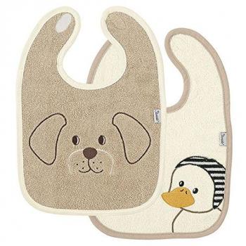 Sterntaler Hanno und Edda Klettlätzchen Duo – 26 x 38 cm – Beige / Creme