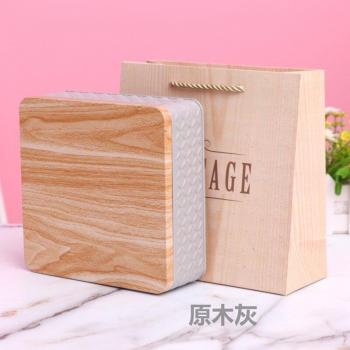 Christmas Candy Storage Box with Wood Grain Finish
