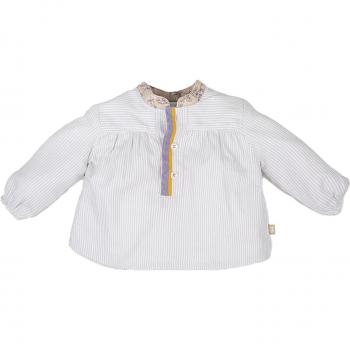 Baby Chic Mao Sleeve Blouse – Beige, 6‑Month Old