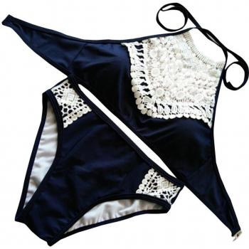 Bañador Deportivo Mujer Xinan Sandy Beach Push-up Acolchado Bra Bikini (XL, Azul)