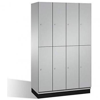 C&P Cambio Clothes Storage Locker, 8 Compartments, Aluminium Body in White