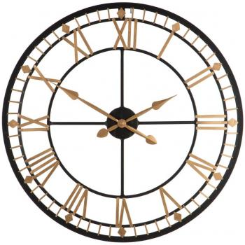 Stylish Large Living Room Wall Clock – Premier Housewares Black‑Gold