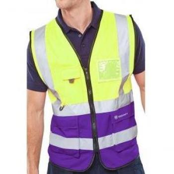 Executive High‑View Jacket – Yellow/Purple