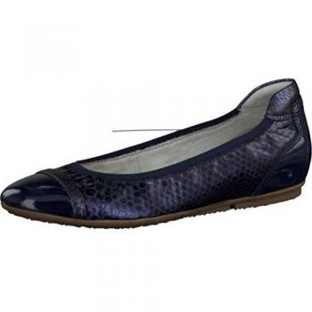 Tamaris Ballerina 1-1-22139-28, bequeme Sommerschuhe für Damen, blau