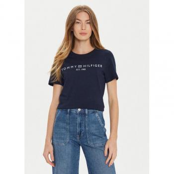 Tommy Hilfiger Rundhals T-Shirt Dunkelblau für Damen