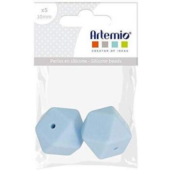 Perles Silicone Hexagonales 17 mm Bleu Pastel