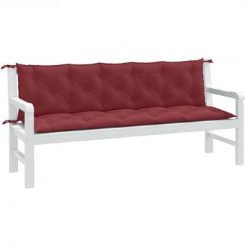 Cojines para exterior 2 uds tela rojo tinto melange 180x50x7 cm