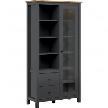 Vaisselier contemporain Duck 1 porte 2 tiroirs en Bois et Gris Anthracite