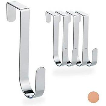 Ganci Sopraporta per Vestiti, Set di 5, Argento, 12 cm