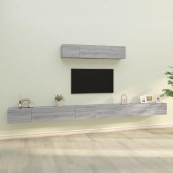 4 Piece TV Cabinet Set Grey Sonoma Engineered Wood by vidaXL
