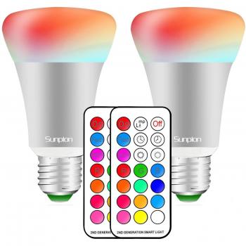 Lámpara LED RGBE 10 W para Toma Corriente 85‑265 V – Pack 2