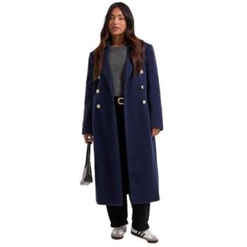 Women's Navy Midi Fitted Service Coat