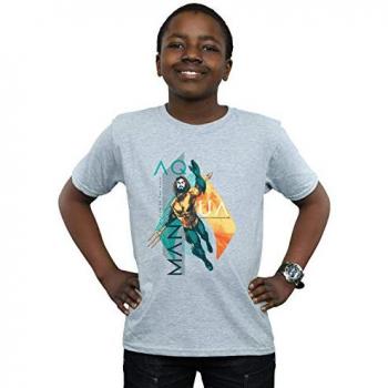 T-shirt gris Aquaman pour garçons 9-11 ans