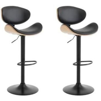 Set de Taburetes Ajustables en Piel y Metal Noir