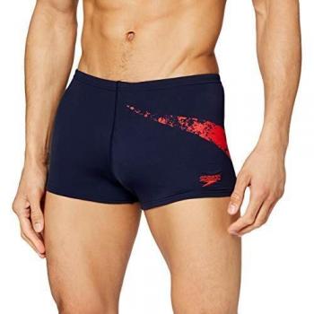 Speedo Herren Aquashort, Boomstar, Marineblau/Rot, 36 (DE 6)