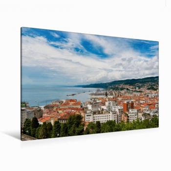 Premium Textil-Leinwand „Triest Hafen“ – 120 x 80 cm