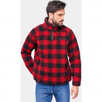 Sweat-shirt polaire Brandit Teddyfleece Rouge/Noir S à XXL