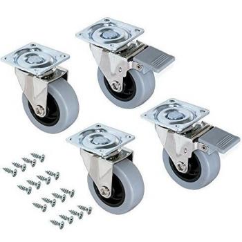 Emuca Ruedas de Plástico y Acero para Muebles Ø75mm