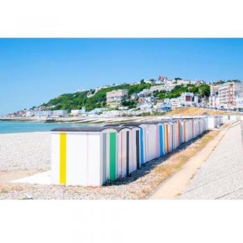 Plage Havre Cabins – Peinture Imprimée 65x97 cm