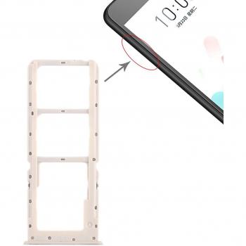 Funda de Accesorios 2 x SIM + microSD para Oppo A5/A3s en Plata