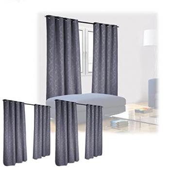 Tende “Sfumato” Set di 6 – Grigio, 245x135 cm