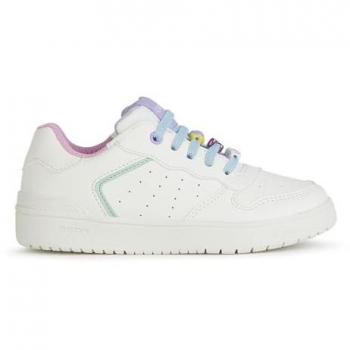 Sneakers bianche Geox Washiba con lacci colorati