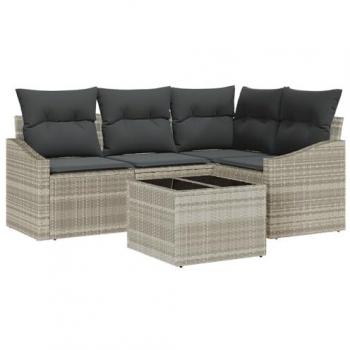 Horizon Horizon Garden Dining Kit – Light Grey, 5 Pieces, Cushions & Storage