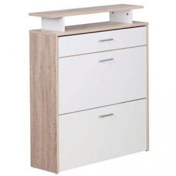 Wohnling Schuhkipper Holz 80x95x24 cm Modern Sonoma Eiche
