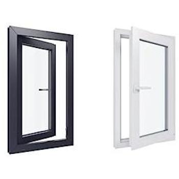 Fenêtre PVC 600x1000 mm Bicolore Blanc/Anthracite Triple Vitrage