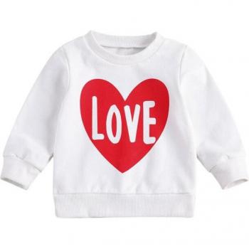 Pull à Manches Longues Fille avec Imprimé de Cœur