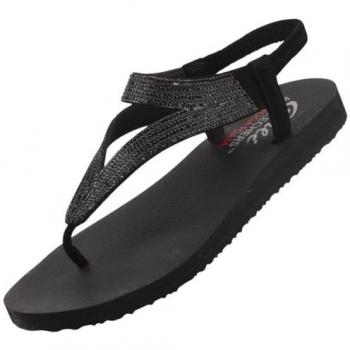 Meditation Sandals by Skechers – Vibrant Glow, Black, Size 4, Vegan Friendly