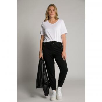 Plus Size Slim Fit Cotton T-Shirt, Women, White, V-Neck, Size 28/30