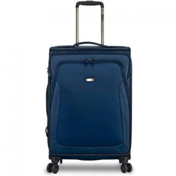 STRATIC Blue Trapez Rollkoffer L – TSA‑Zahlenschloss, 4 Räder, erweiterbar