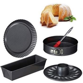 Set di Stampi per Dolci Relaxdays, 4 Accessori, Grigio