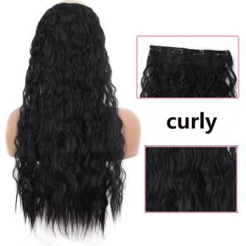 Extensiones de cabello sintético para mujer, 16 y 20 pulgadas, fibra de alta temperatura, 4 piezas