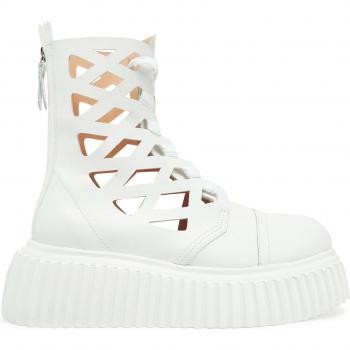 Platform Lace-Up Boot, White, Size 7 US – Viggy