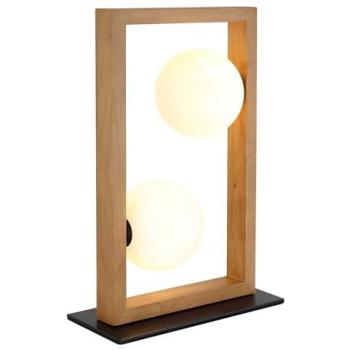 Globo Lighting Nanda Globe Table Lamp: Matt Black, Two Opal Glass Ball Shades, 2x G9