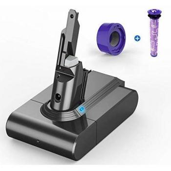 Batteria di Ricambio per Dyson V7, Yaber 21,6V 3000mAh con Pre-filtro e Post-filtro