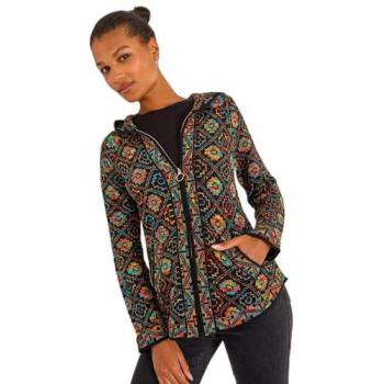 Aztec Hooded Zip Front Cardigan