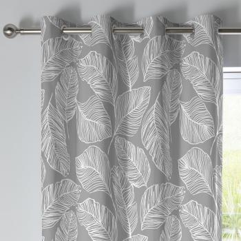 Matteo Grey Eyelet Curtains Grey