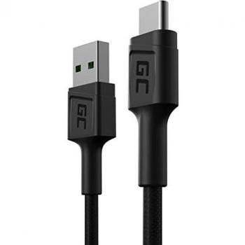 Câble USB Green Cell KABGC25 0,3 m USB A USB C Zwart