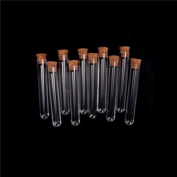 Lab Favor Clear 20 mL Plastic Tubes with Cork, 6″ (15 × 100 mm), 10‑Pack