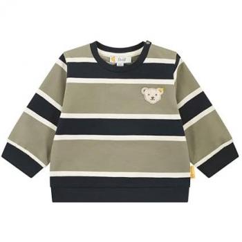 Steiff Sweatshirt Ringel blau khaki mehrfarbig 74 Jungen