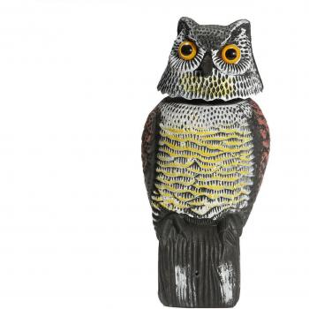 Vogelabwehrgerät mit drehbarem Eulenkopf