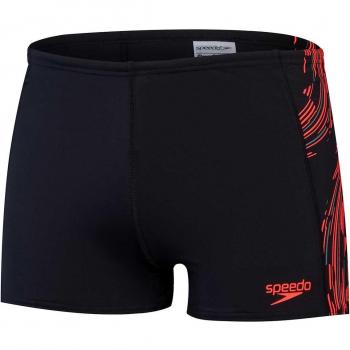 Speedo Badepants Mens Tech Panel Aquashort Schwarz, Siren Rot, USA Charcoal
