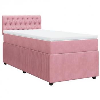 VidaXL Samt Boxspringbett 80x200 cm Rosa mit Matratze