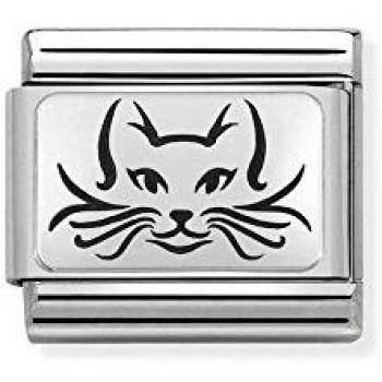 Acciaio e Argento Nomination Gatto – Mod. 330109/05