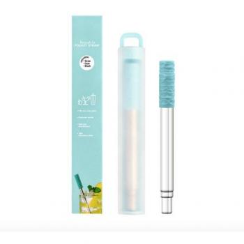 Metal Reusable Folding Straws Set