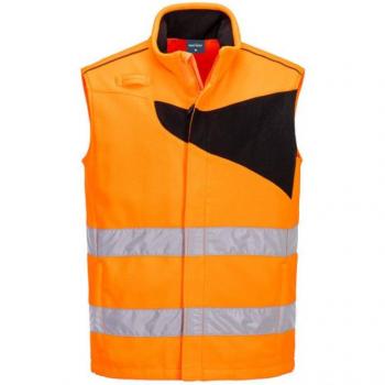 Hi‑Vis Fleece Bodywarmer PW2, 4XL, Orange‑Black Variant