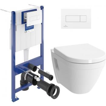 Pacchetto Premium Villeroy & Boch: WC Bati‑Support ViConnect + Vitra S50 + sedile softclose + piastra bianca + scopino